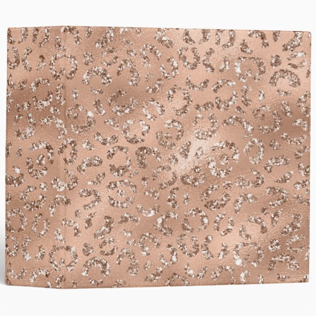 Black Cheetah Leopard Skin Print Pattern Animal Binder (Front/Spine)