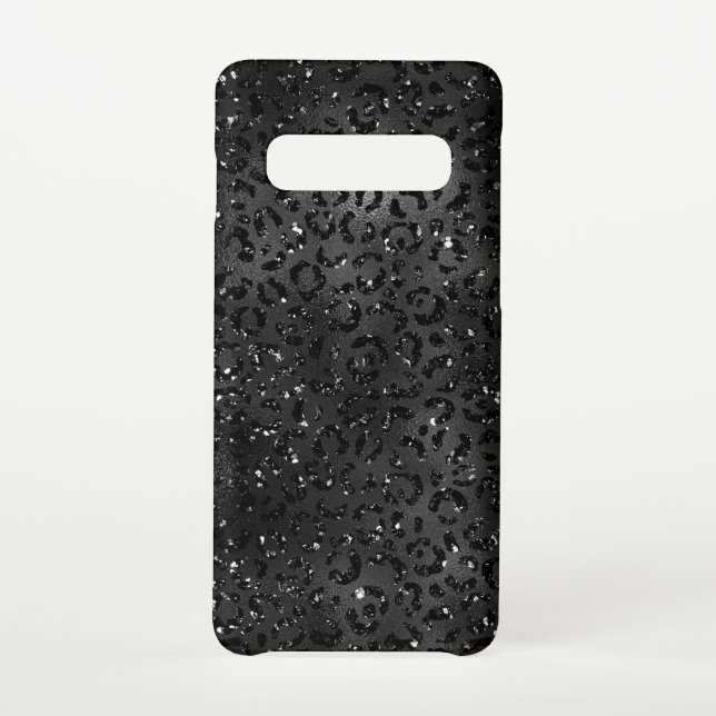 Black Cheetah Leopard Skin Print Pattern Animal Samsung Galaxy Case (Back)