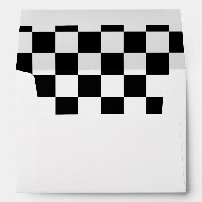 Black Chequerboard Pattern Envelopes (Back (Bottom))