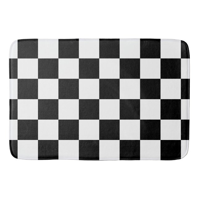 Black Chequered Bath Mat (Front)