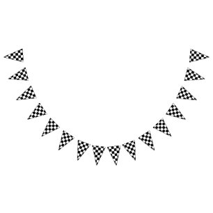 Black Chequered Bunting Flags