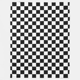 Black Chequered Fleece Blanket