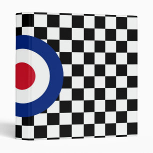 Black Chequered Mod Racing Pattern Binder