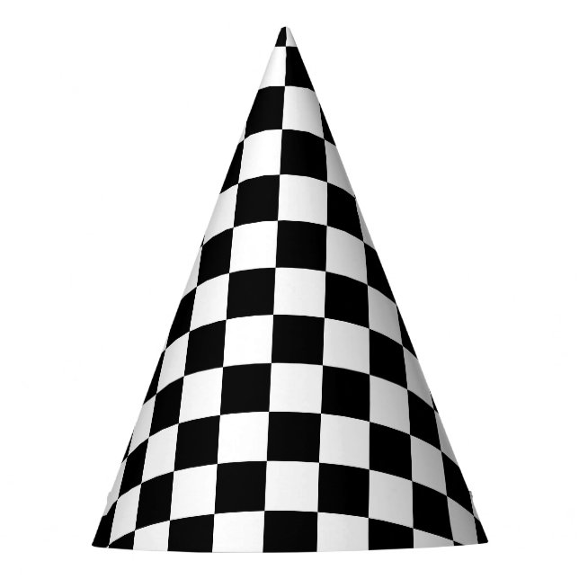 Black Chequered Party Hat (Front)