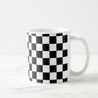 Black Chequered Pattern Coffee Mug