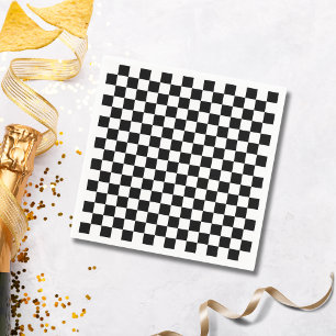 Black Chequered Plates Napkin