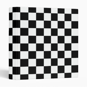 Black Chequered Racing Pattern Speedway Checkers Binder