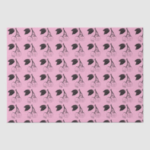 Black Cherries on PInk Tissue Paper