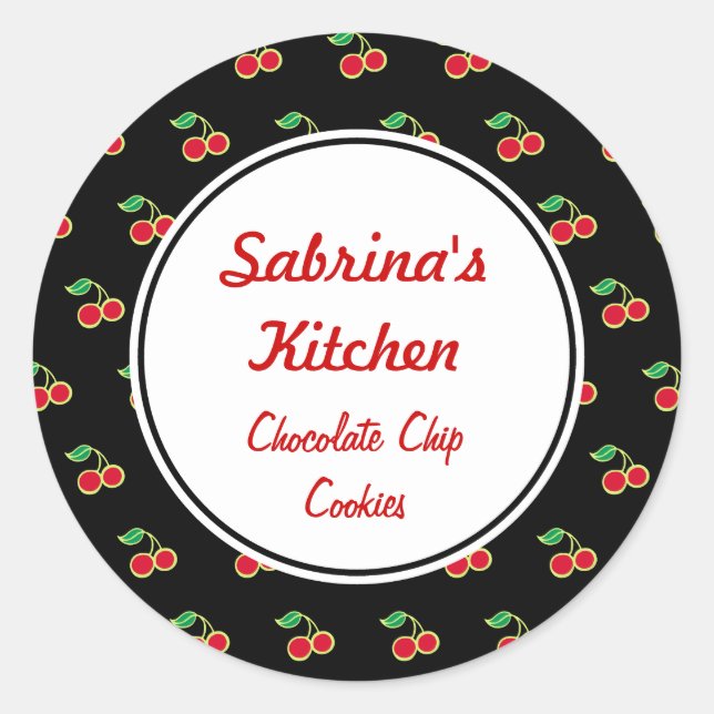 Black Cherry Kitchen Stickers (Front)