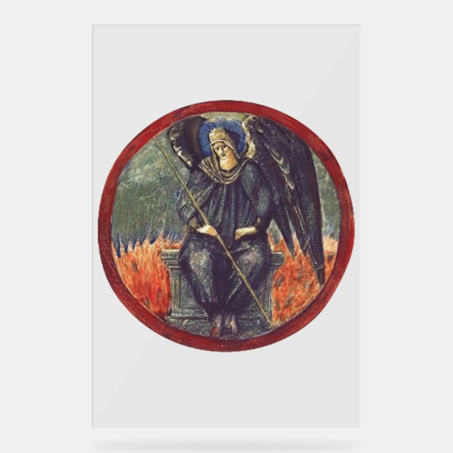 Black Cherubim angel Acrylic Sign (Front)