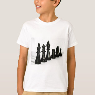 Black Chess Figure Pieces Perspective T-Shirt