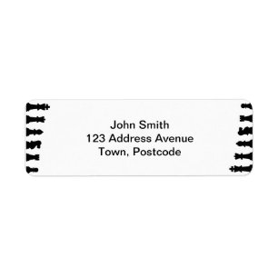 Black chess pieces on white