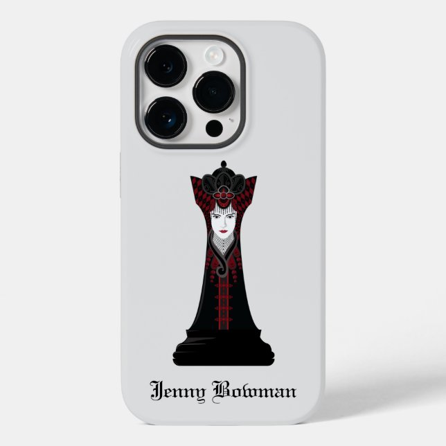 Black Chess queen / Personalized Name Case-Mate iP iPhone Case (Back)