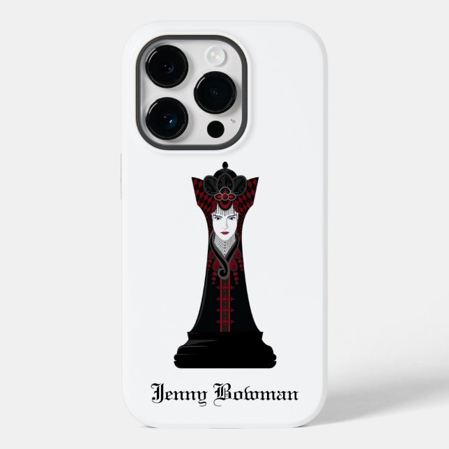 Black Chess queen / Personalized Name Case-Mate iP iPhone Case (Back)