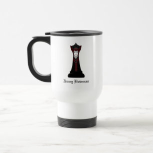 Black Chess queen / Personalized Name Travel Mug