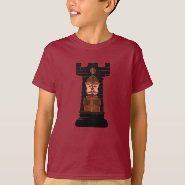 Black Chess Rook T-Shirt (Front)