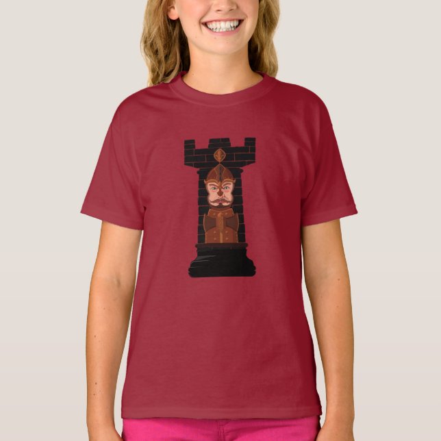 Black Chess Rook T-Shirt (Front)