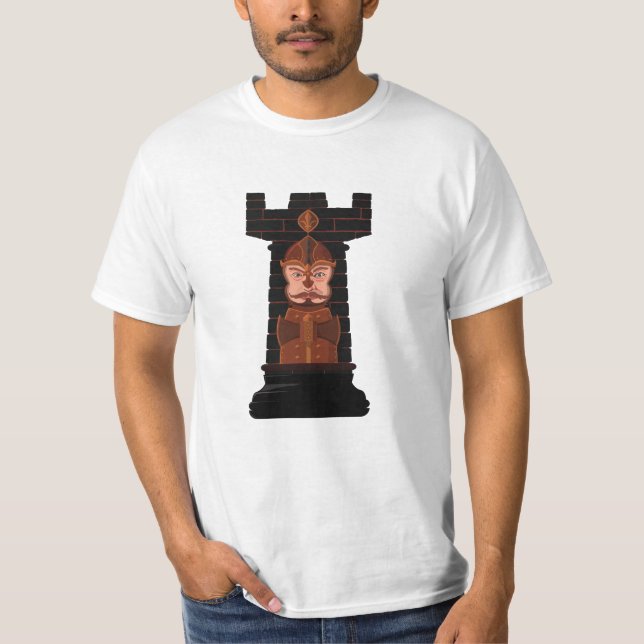 Black Chess Rook T-Shirt (Front)