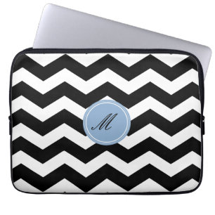 Black Chevron Pattern Laptop Sleeve