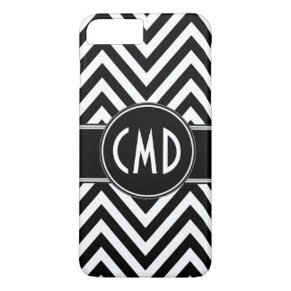 BLACK CHEVRON PATTERN YOUR MONOGRAM INITIALS Case-Mate iPhone CASE