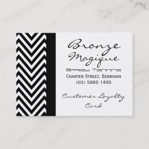 Black Chevron Print Business Customer Loyalty Card