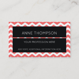 black & chevron striped stylish professional business card