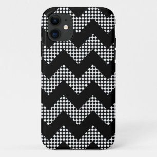 black chevron with tiles iPhone 11 case