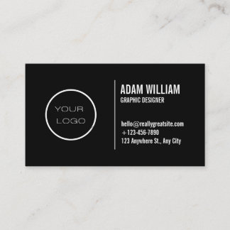 Black Chic Custom logo modern minimalist Business Card