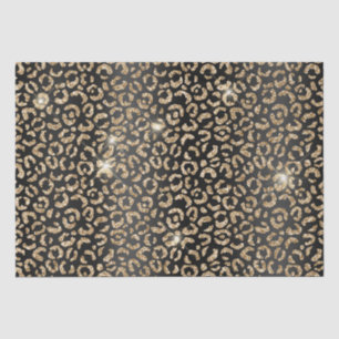 Black Chic Gold Glitter Leopard Tissue Paper