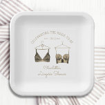 Black Chic Lace Watercolor Lingerie Bridal Shower  Paper Plate<br><div class="desc">Black Chic Lace Watercolor Lingerie Bridal Shower Paper Plates Tableware features elegant black lace bras with your personalized lingerie party,  panty party or bridal shower in elegant script. Personalize by editing the text in the text boxes provided. Created by ©Evco Studio www.zazzle.com/store/evcostudio</div>