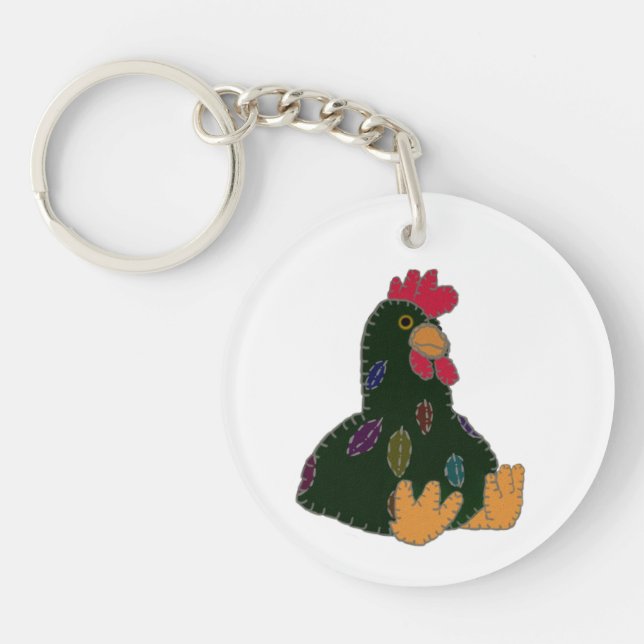 black chicken keychain (Front)