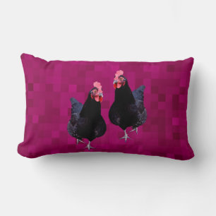 Black Chicken Reversible, Lumbar Pillow