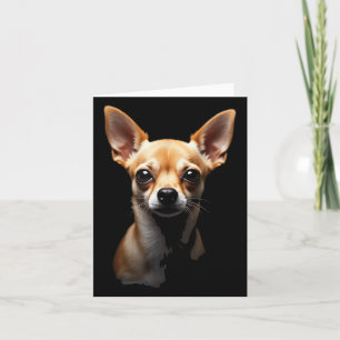 Black Chihuahua Dog Chihuahua Face  Card