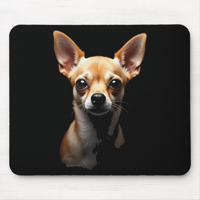 Black Chihuahua Dog Chihuahua Face  Mouse Pad (Front)