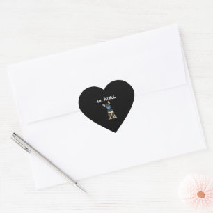 Black Chihuahua Ew. People Wearing Face Mask Heart Sticker