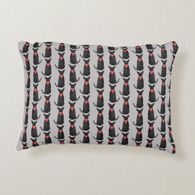 Black Chihuahua Gift Accent Pillow (Back)