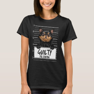 Black Chihuahua Mugshot Guilty Dog T-Shirt