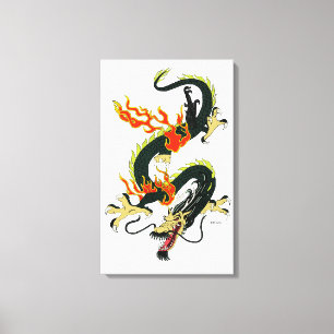 Black Chinese Dragon Canvas