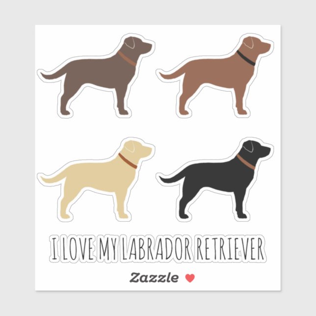 Black Chocolate Yellow and Red Labrador Retrievers (Sheet)