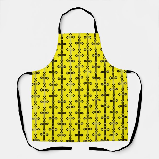 Black Christian cross Apron (Front)