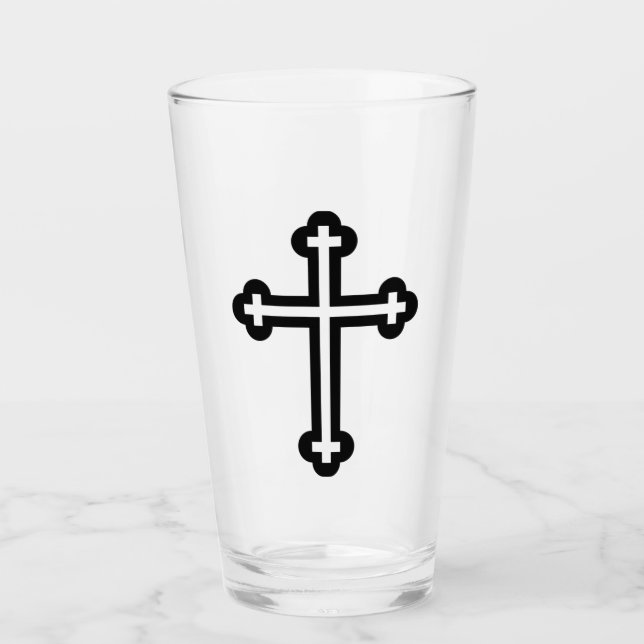 Black Christian cross Glass (Front)