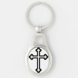 Black Christian cross Keychain