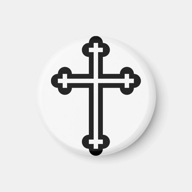 Black Christian cross Magnet (Front)