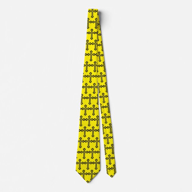 Black Christian cross Tie (Front)