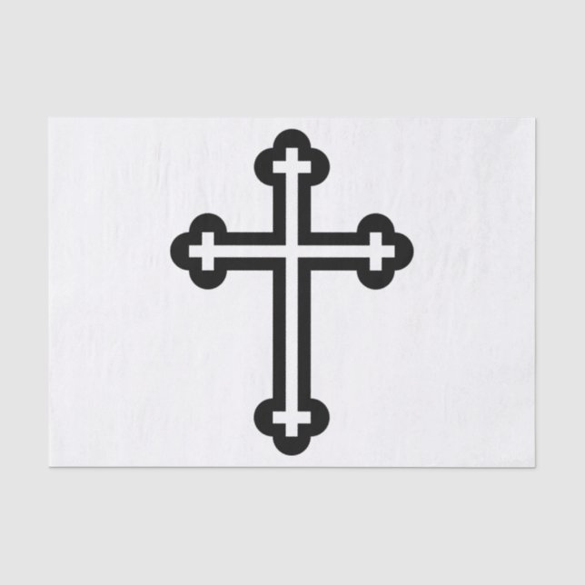 Black Christian cross Tissue Paper (Front)