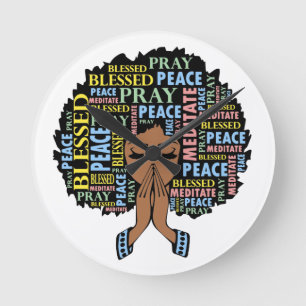 Black Christian Woman Melanin Women Pray Round Clock