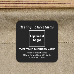 Black Christmas Business Square Shape Sticker
