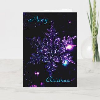 Black Christmas card with purple star