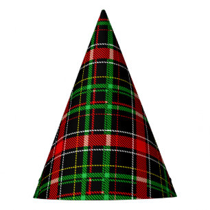 Black Christmas Flannel Plaid Tartan Design Party Hat