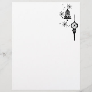 Black Christmas ornaments Letterhead